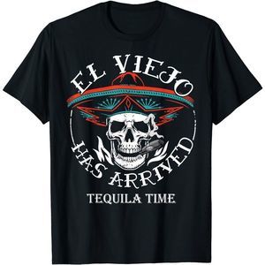El Viejo Has Arrived Tequila Time Retro T-shirt